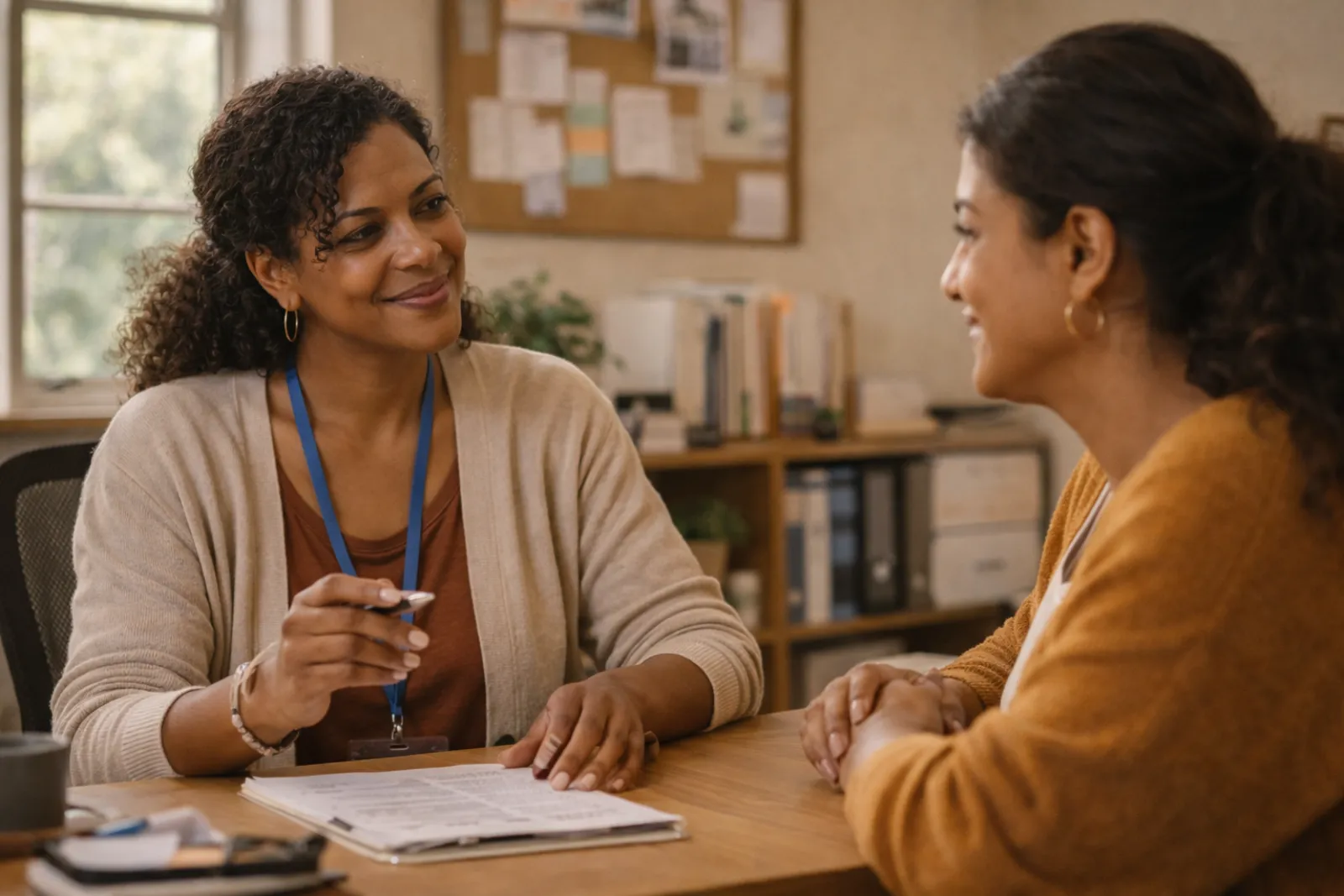 Guided conversation with caregiver or support professional
